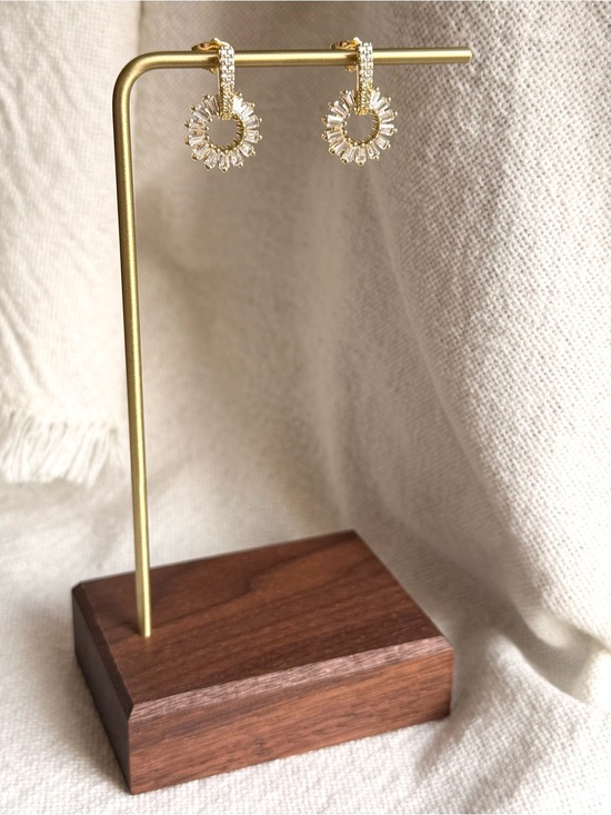 Jewelry - NEW! Gold Plated Clear Crystal Earrings - Women Jewelry